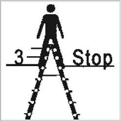 Icon maximale Stufe beidseitig begehbare Leiter